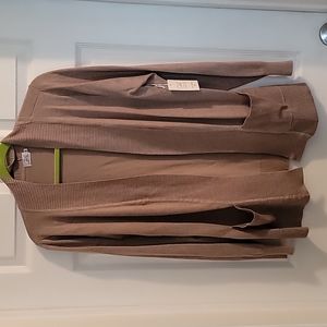 Women's tan long sleeve open cardigan